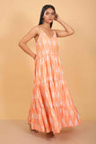 Dreamy Ikkat Peach Dress