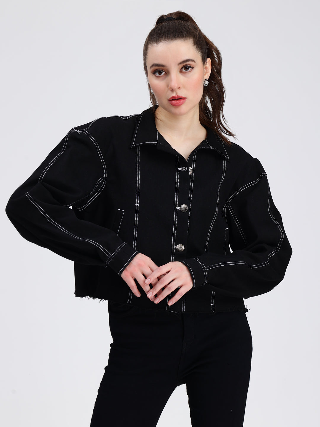 Black Denim Jacket - Black