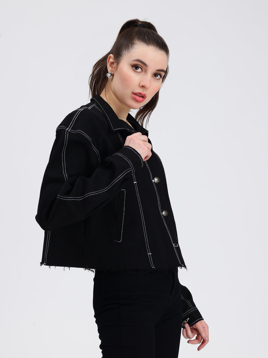 Black Denim Jacket - Black