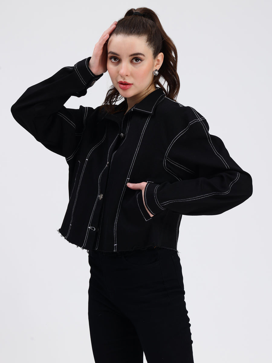 Black Denim Jacket - Black