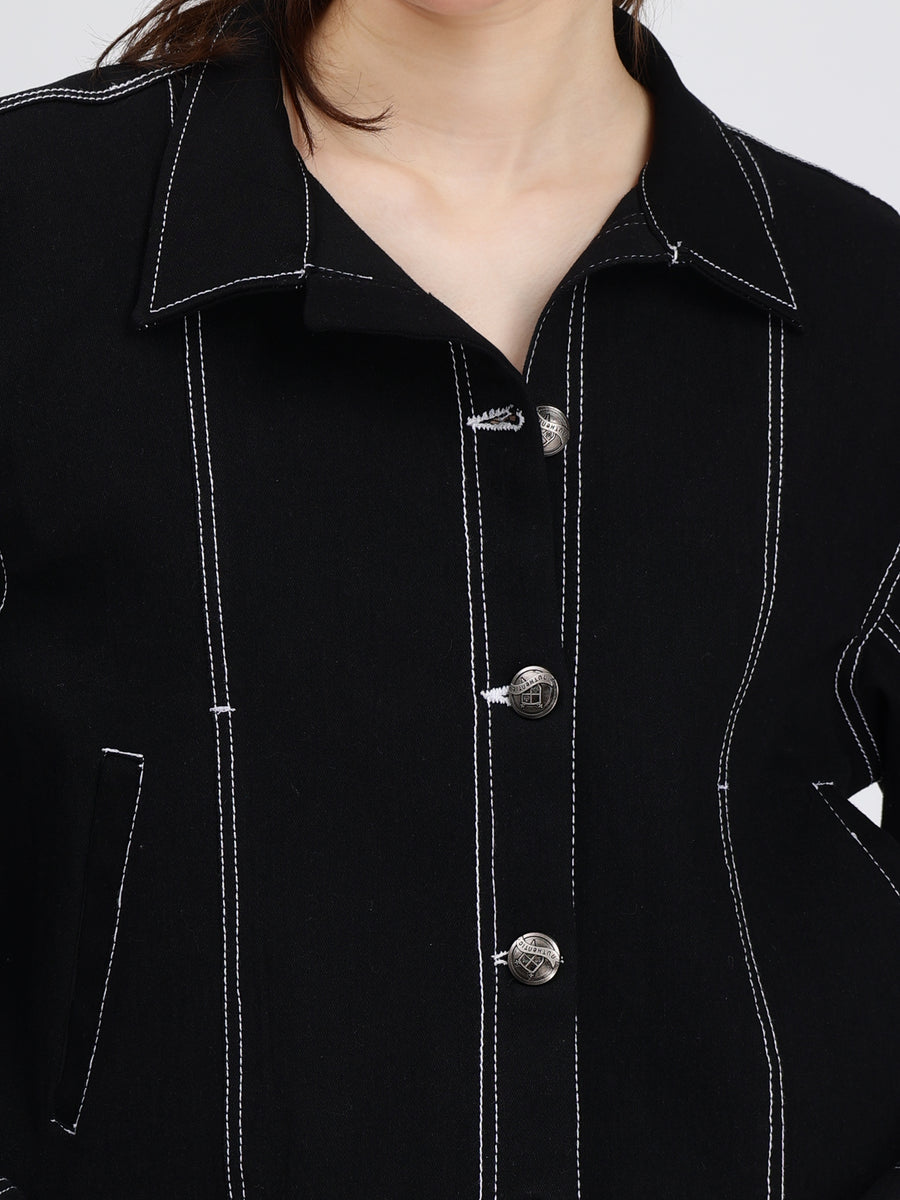 Black Denim Jacket - Black