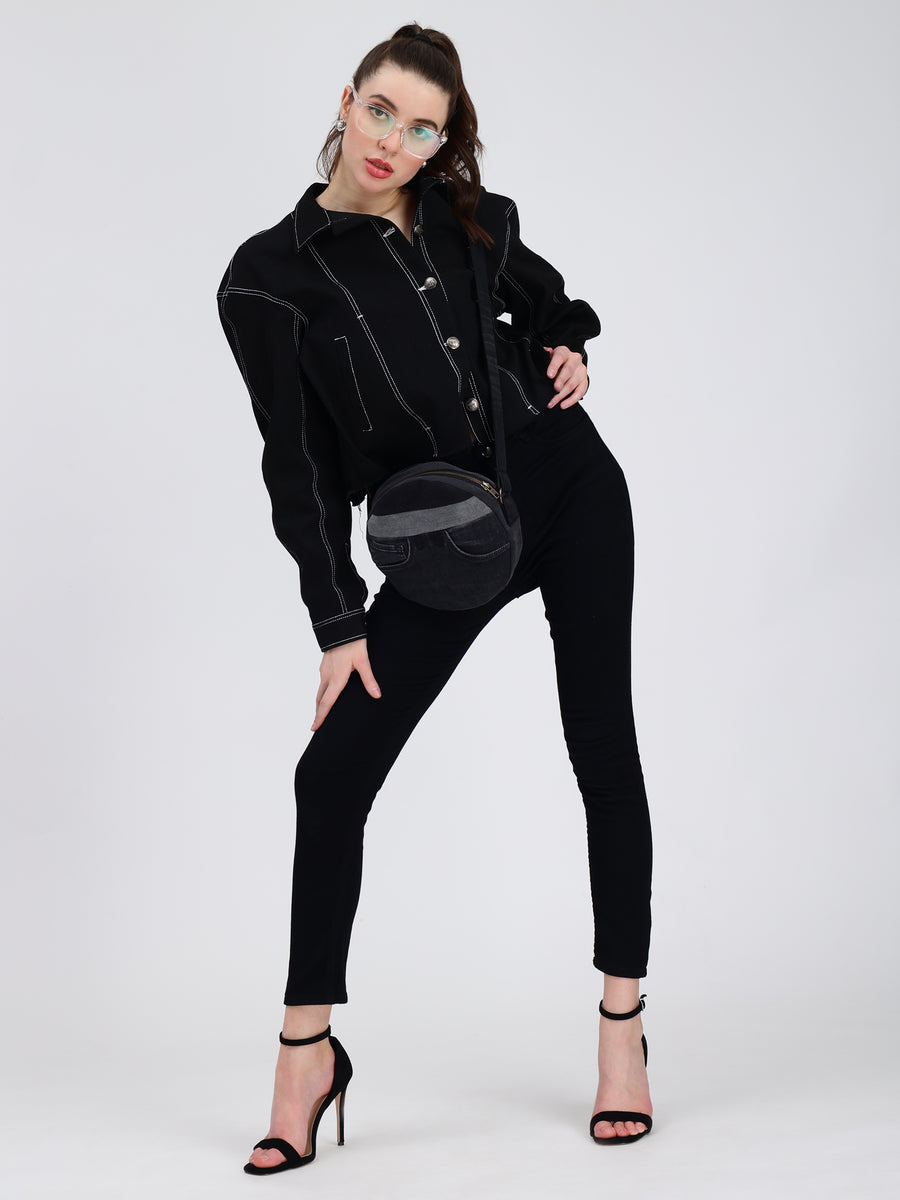 Black Denim Jacket - Black