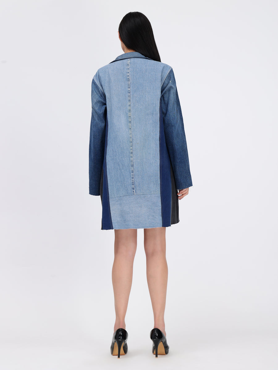 Long Blazer Denim Dress