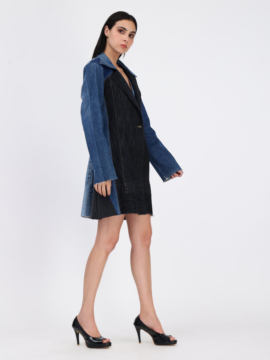 Long Blazer Denim Dress