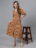 Chirpie Dress -Mustard brown