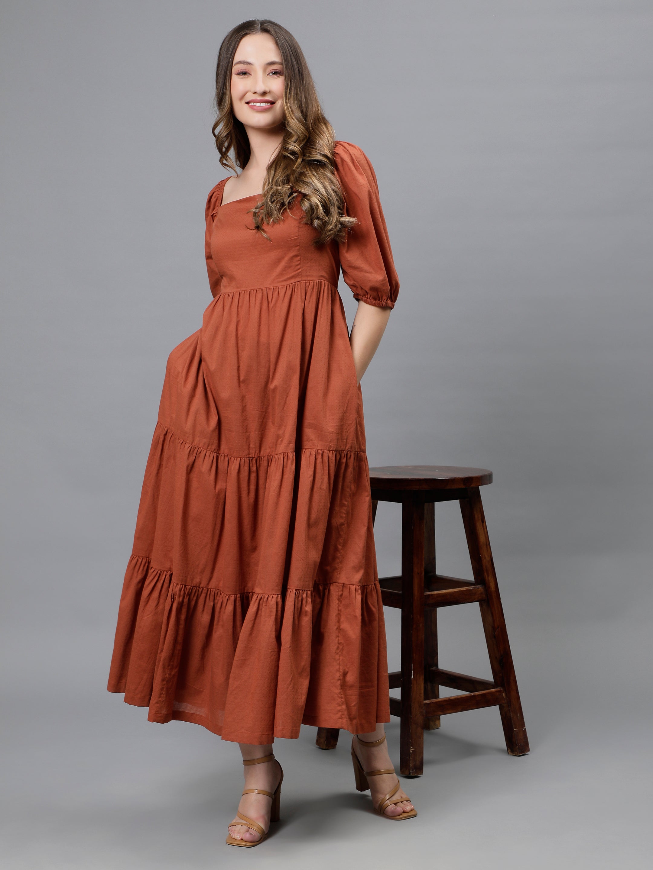 Enchante terra dress - Brown