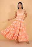 Dreamy Ikkat Peach Dress