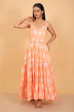 Dreamy Ikkat Peach Dress